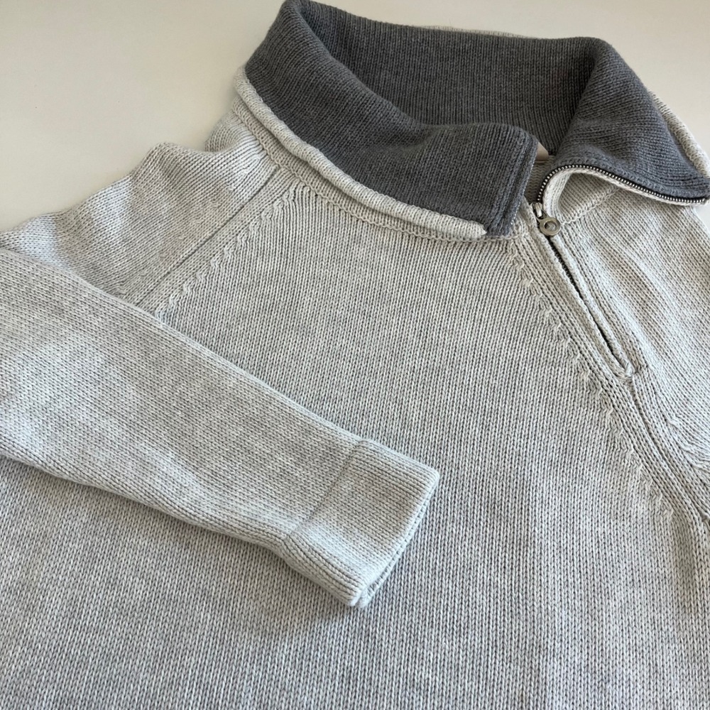 Soft Surroundings Women's Gray Cowl Neck Zip‎ Asymmetrical Sweater PL Wool Blend